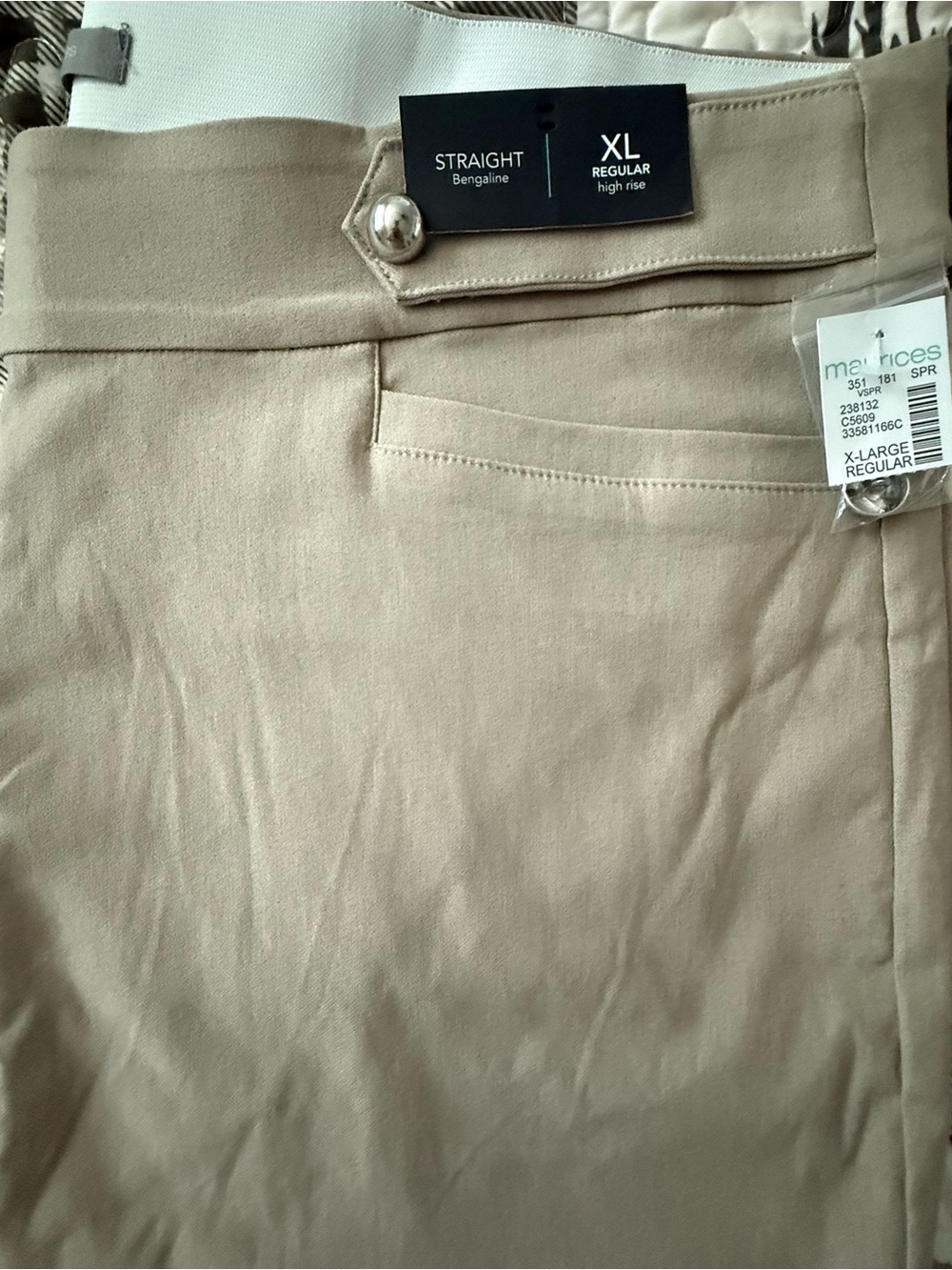 Button Tab High Rise Straight Pant - Picture 4 of 5